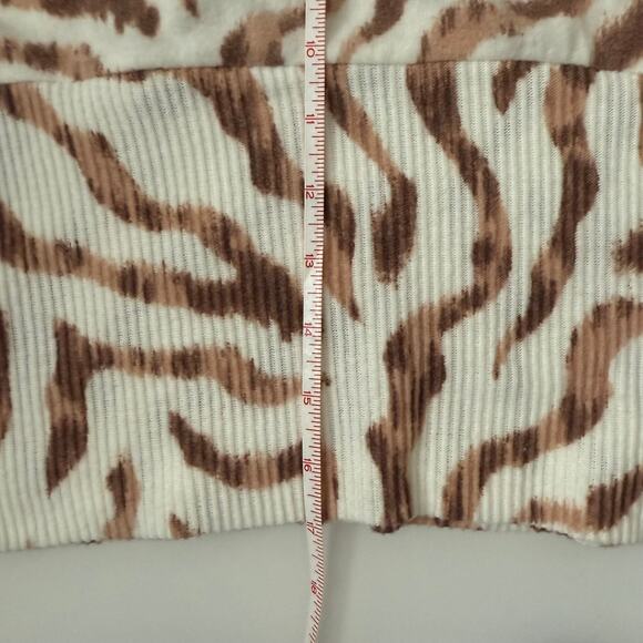 M Colsie Brown Zebra Print Crop Sweater - Picture 9 of 10